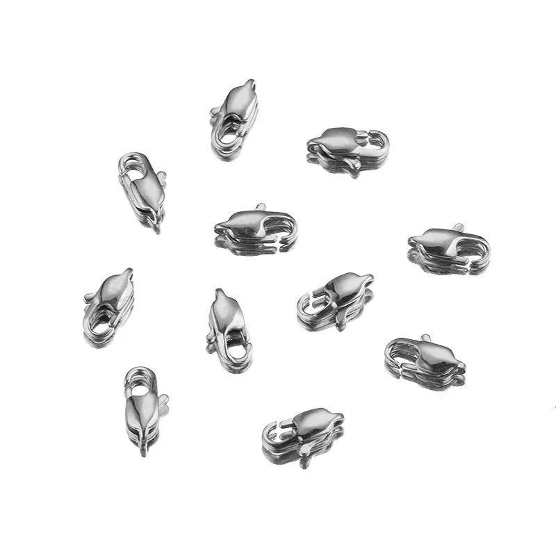 40 Pieces Stainless SteelDIY Polished Japanese Buckle Rectangular Buckle Lobster Buckle Jewelry DIY Connector