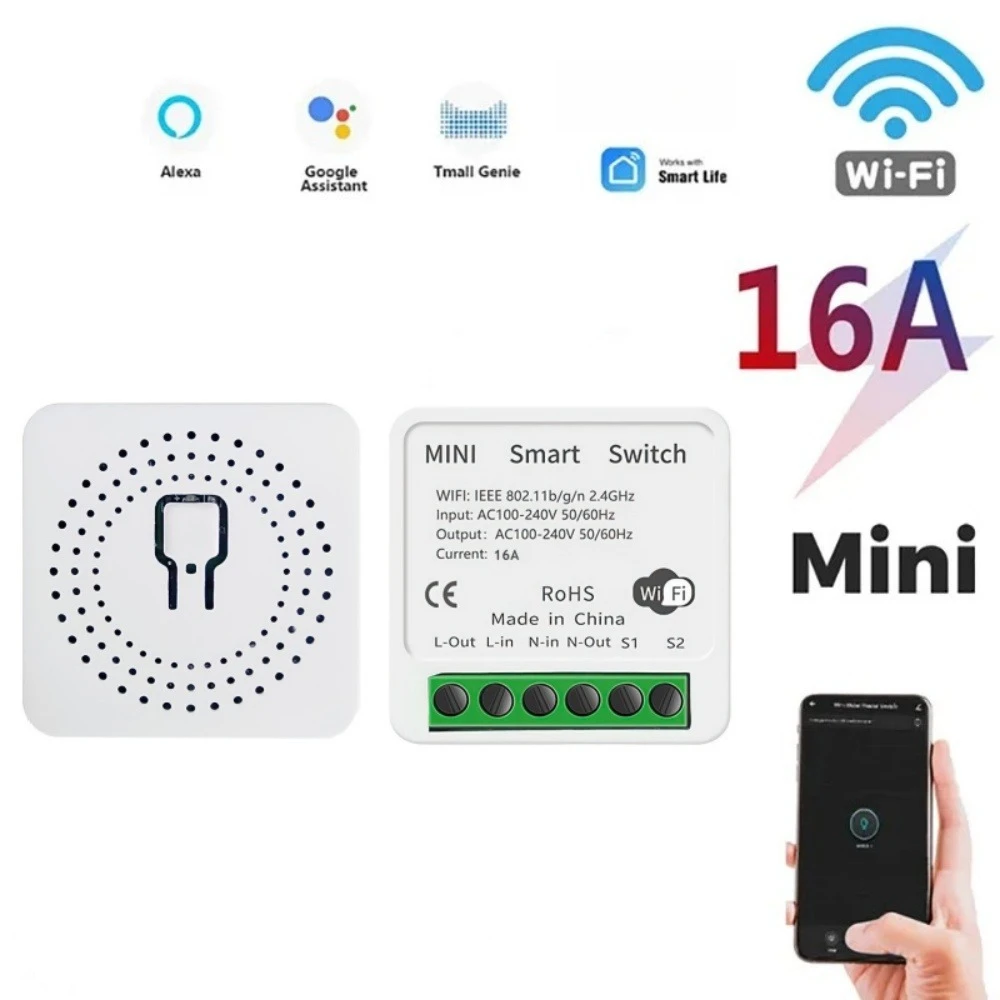Cozylife WiFi 16A Smart Switch Wireless Automation Module Control Breaker Smart Life APP Remote Control for Home Automation