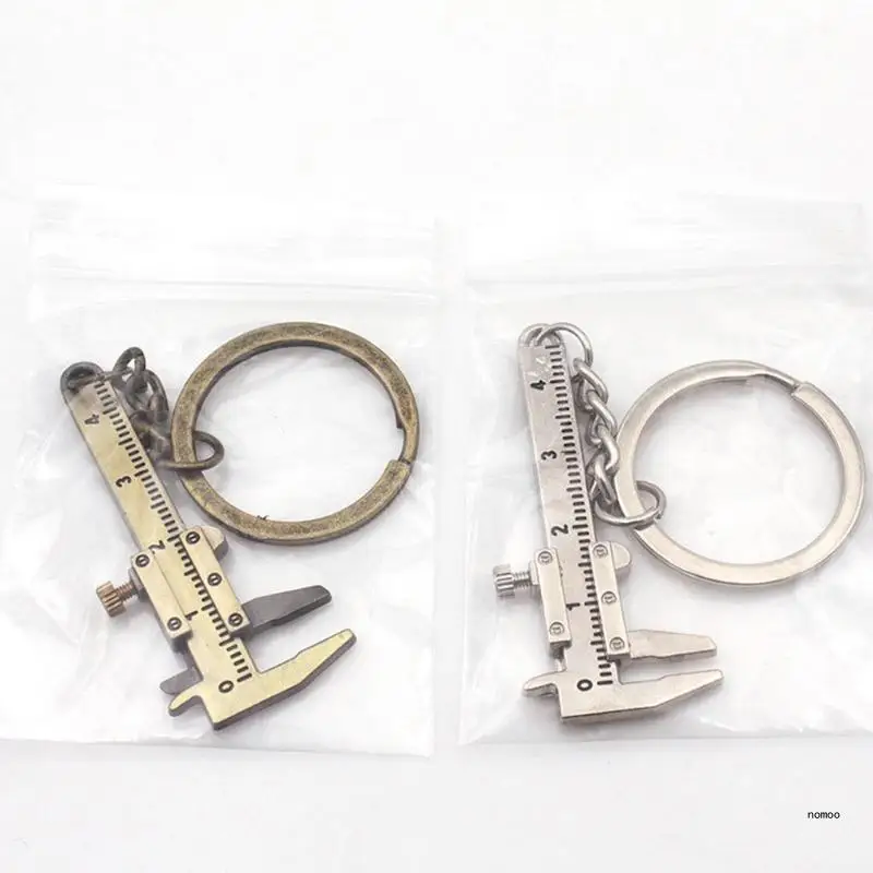 40mm Fashion Mini Vernier Caliper Keychain Zinc Alloy Miniature Vernier Caliper