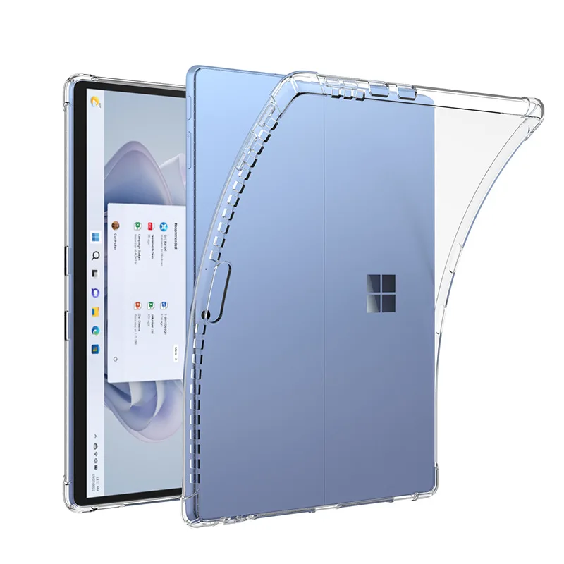Ultra Thin Clear TPU Case for Microsoft Surface Pro 8 9 11 12 13 Inch Reinforced Corner Shockproof Anti-scratch Protective Cover