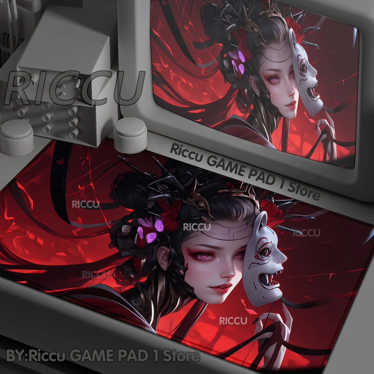 

PC Anime Cool Girl Dark wind Cartoon Waterproof Anti-slip Table Mat mouse pad pixiv Office Game Computer Keyboard Pad E-Sports