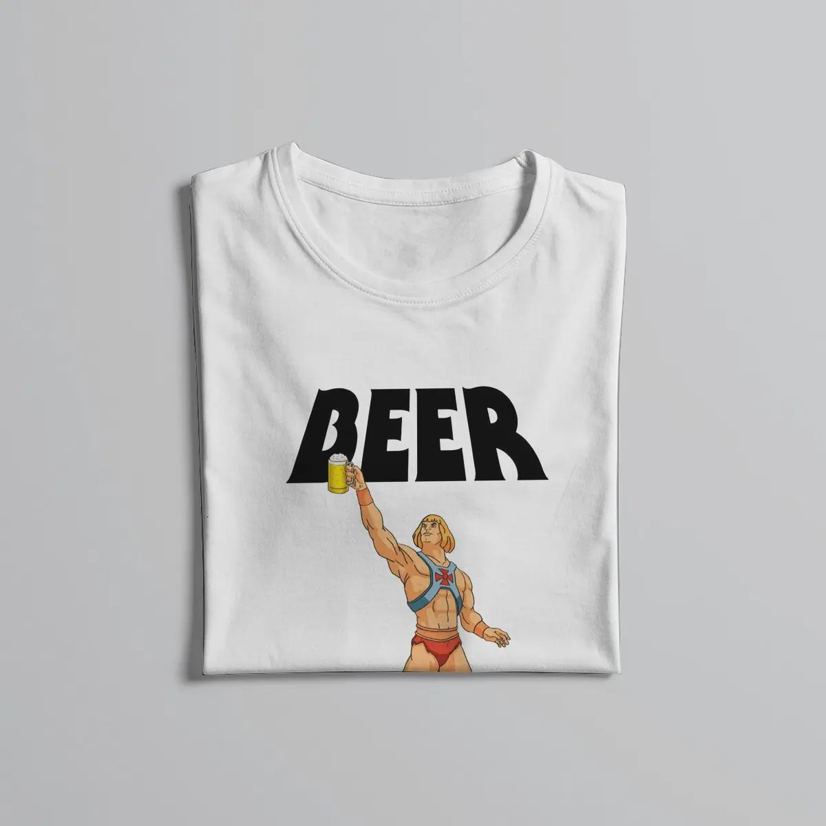 He Man Masters Of The Universe Beer Manga Tshirt Graphic Men Tops Vintage Punk Summer Polyester Streetwear Harajuku T Shirt