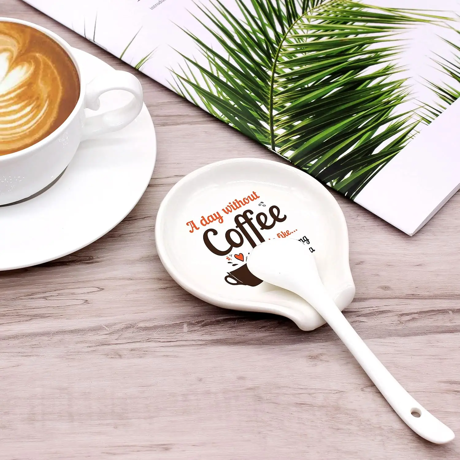 

Funny Coffee Colored Ceramic Coffee Spoon Holder-Coffee Spoon Rest -Coffee Station Decor Coffee Bar Accessories-Coffee Lovers Gi