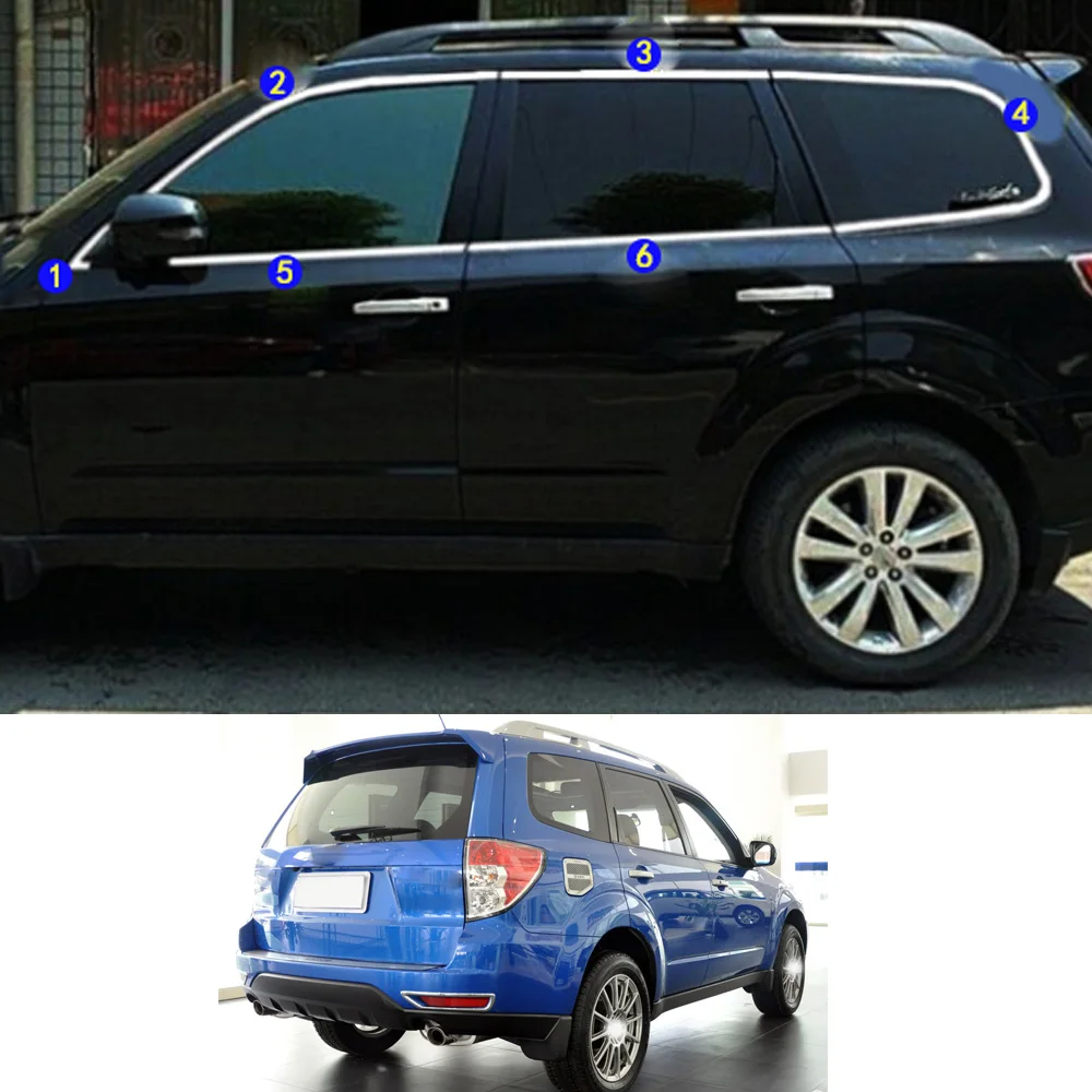 

For Subaru Forester 2009 2010 2011 2012 2013 Car Sticker Garnish Pillar Window Middle Strip Trim Frame Hoods
