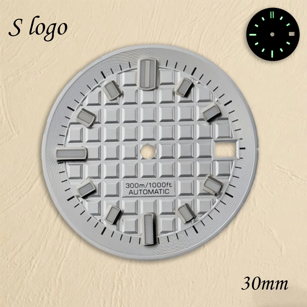 New Slogo dial fresh small square literal mechanical modification dial compatible with Japanese NH35 movement watch accessories