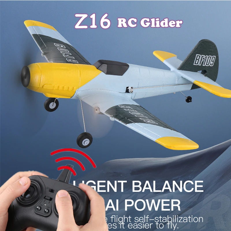 Z61 RC Plane BF109 Glider EPP Foam Fighter 2.4G 3CH Smart Balance RC Gliders Fixed Wingspan RC Aircraft Children's Toys Gift