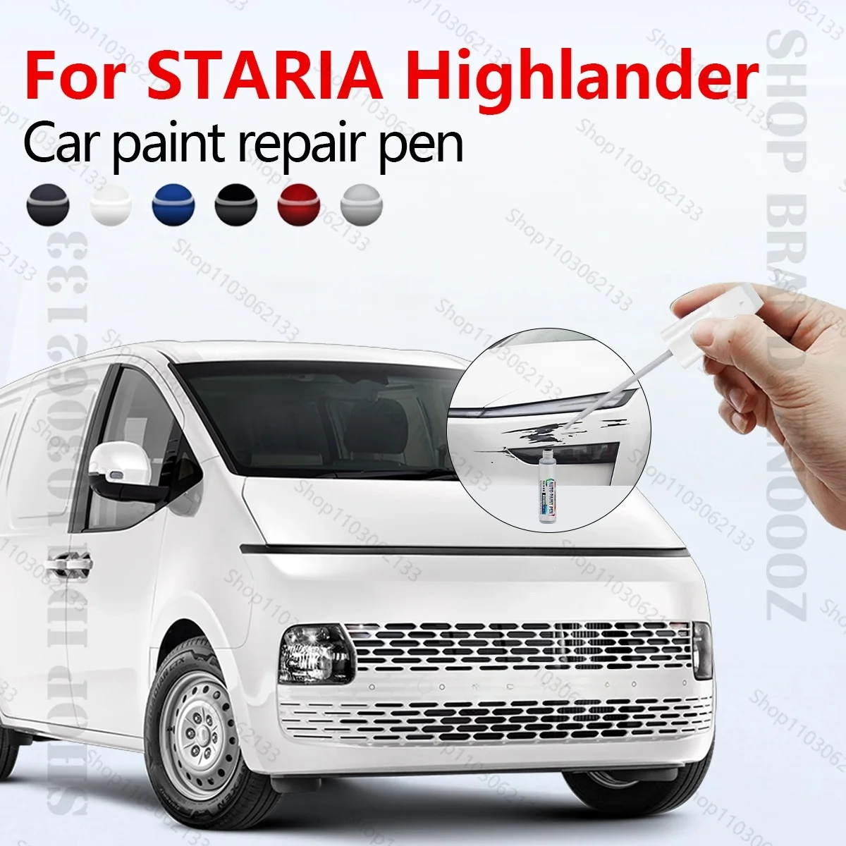 

Ручка для ремонта автомобильной краски для Hyundai STARIA Highlander 2021-2025 годов, аксессуары для ремонта царапин, серебристый N3S, белый TW3, черныйA2B
