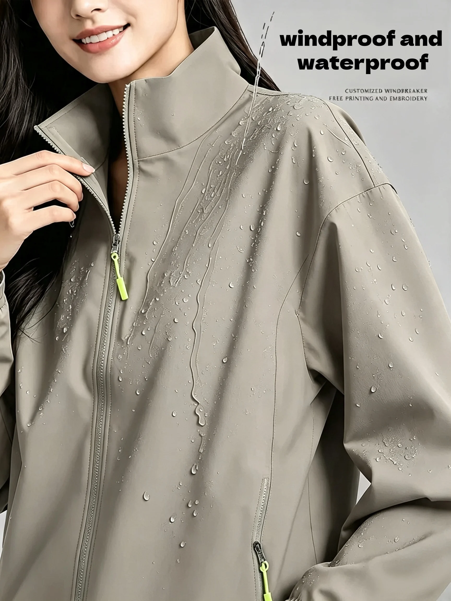 2026new high-end brand men's women's long sleeve zipper jacket autumn fashion exquisite Embroidery waterproof wear-resistant top