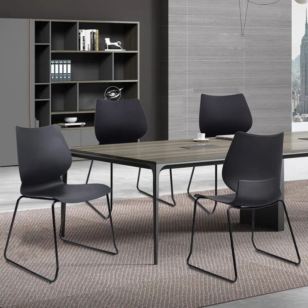 Stacking Chairs, Stackable Waiting Room Chairs, Conerence Chair with Back & Church Chair No Wheels with Metal Legs, Suitable or