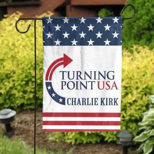 Charlie Kirk Turning Point USA House Garden Flag Patriotic Christian Gift Decor EYY IIX SSL