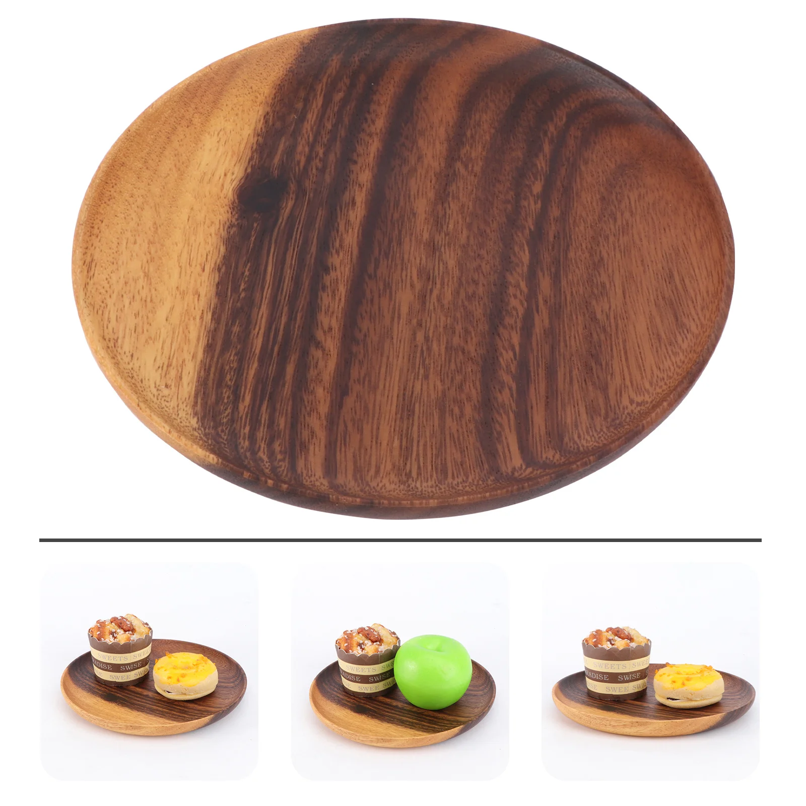 

1Pcs Solid Wood Fruit Tray Elegant Appearance Construction Cake Plate Bread Storage Tray Confectionery Display Home