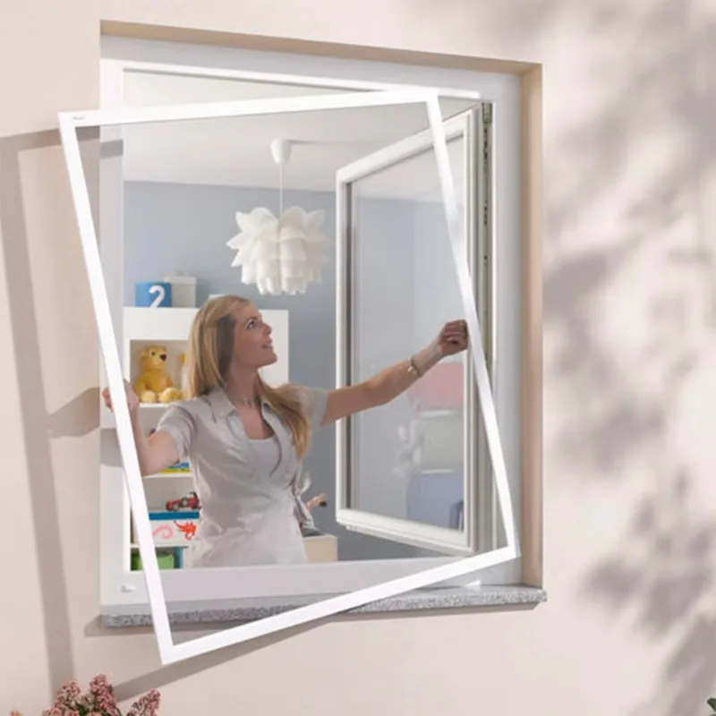 Customization DIY Aluminum Frame Fly Screen Fixed Frame Screen Window White Insect Window Screen Fiberglass