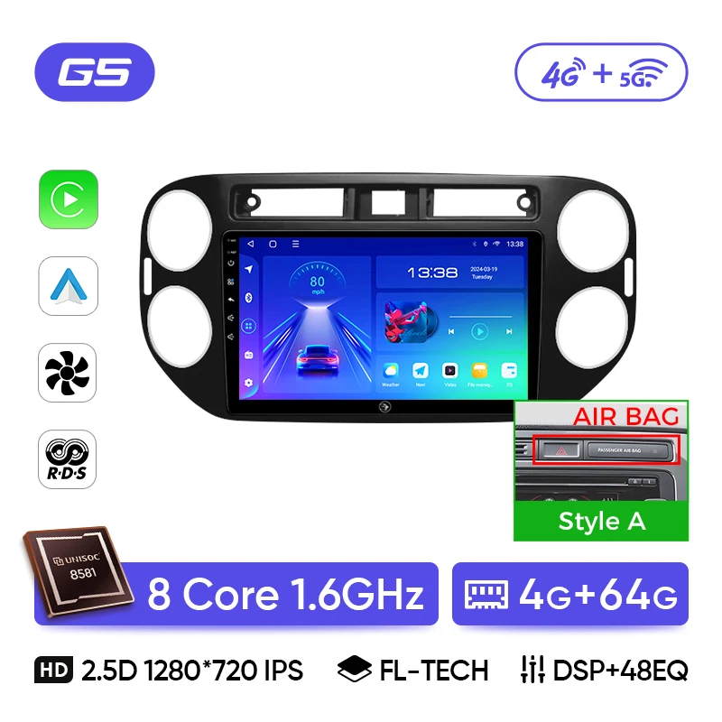Ainavi autoradio voor Volkswagen VW Tiguan 2006 2010 2016 Golf Plus draadloze Carplay Android Auto autoradio multimediaspeler