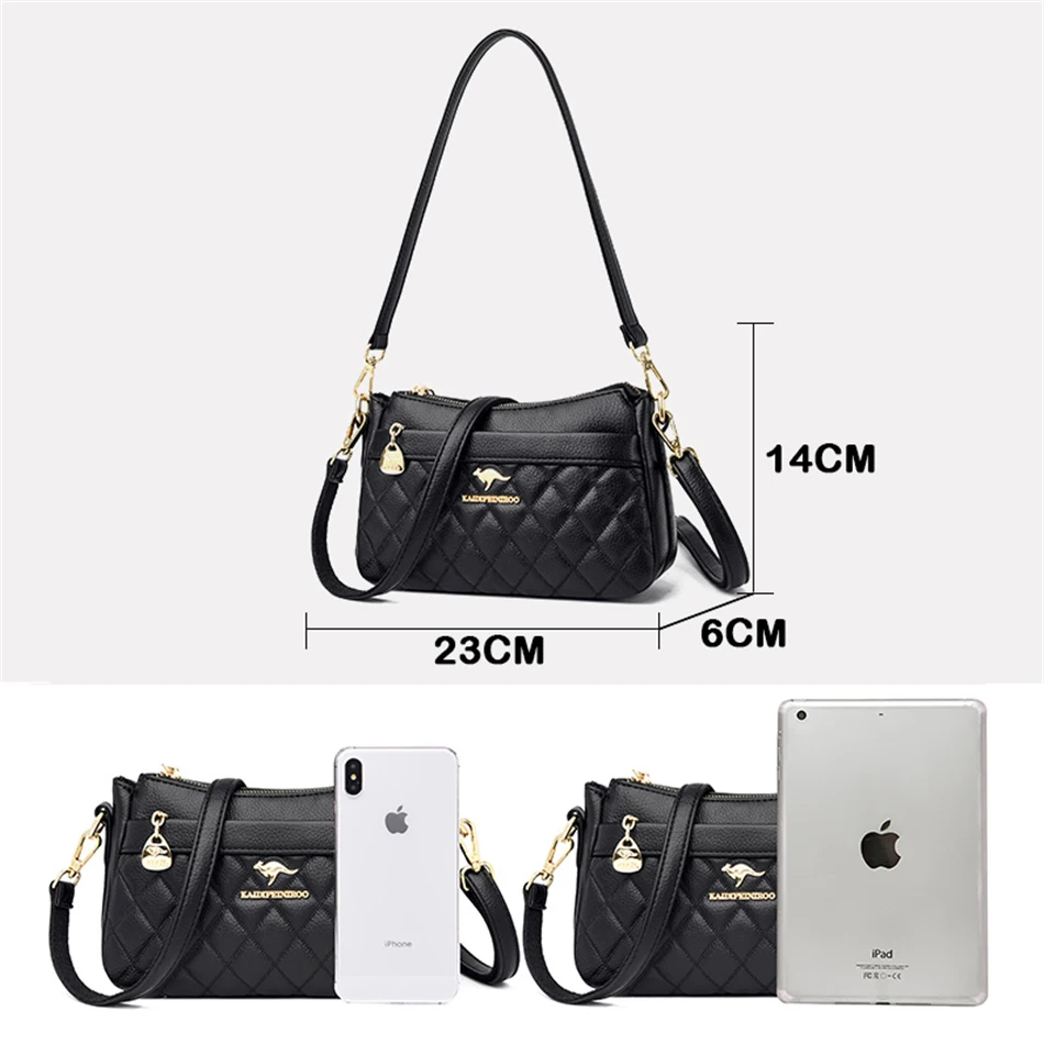 Women Branded Crossbody Bag with 2 Shoulder Straps Trendy High Quality Leather Handbags and Purses Luxury Designer Messenger Sac