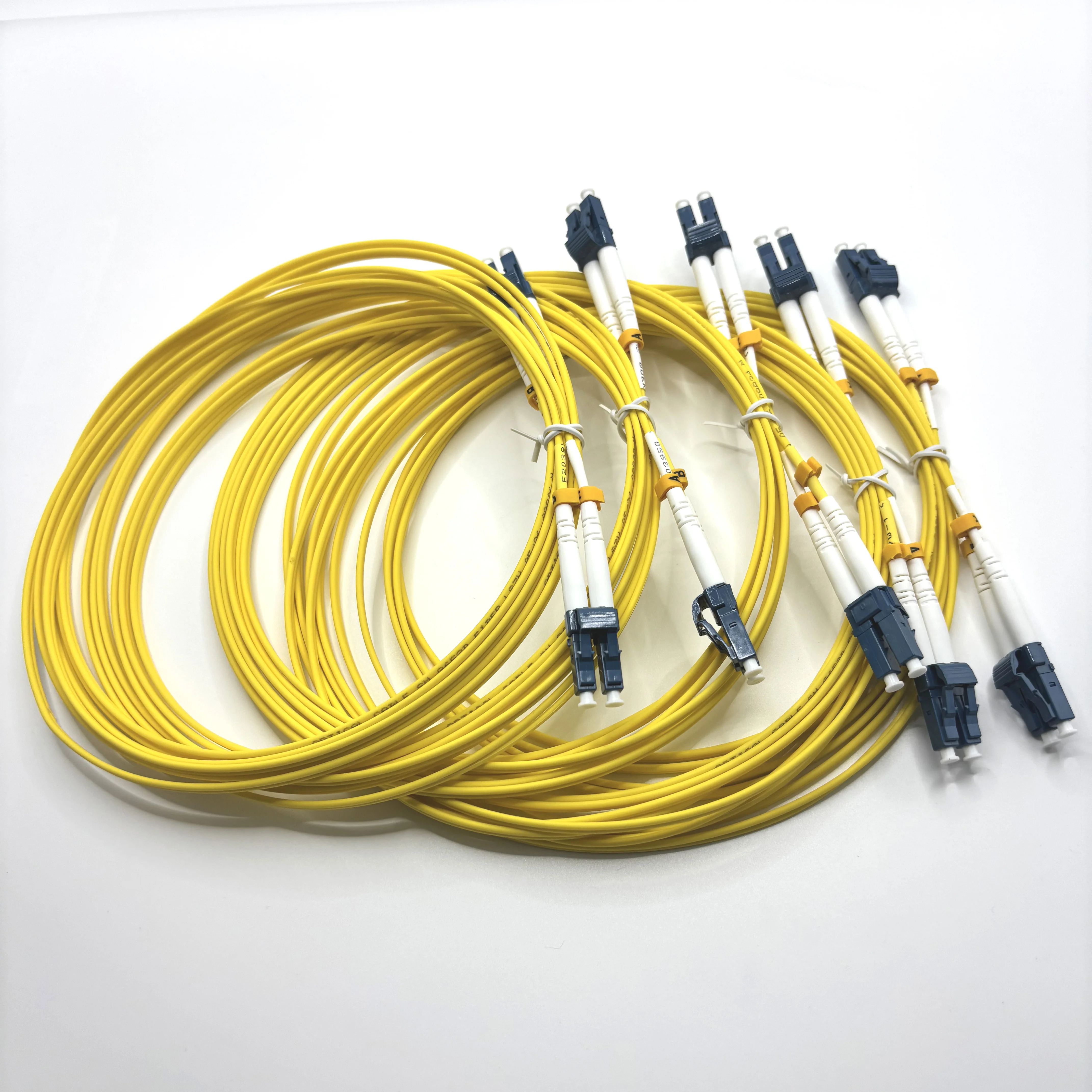 5PCS LC UPC to LC UPC Duplex OS2 Single Mode Fiber Optic Patch Cable, LSZH 2.0mm Jacket, High Performance SMF Jumper