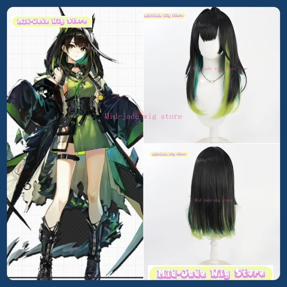 

Mid-jade Wig Store Arknights Mon3tr Cosplay Wig Anime Game Role Playing Synthetic Hair Halloween Party