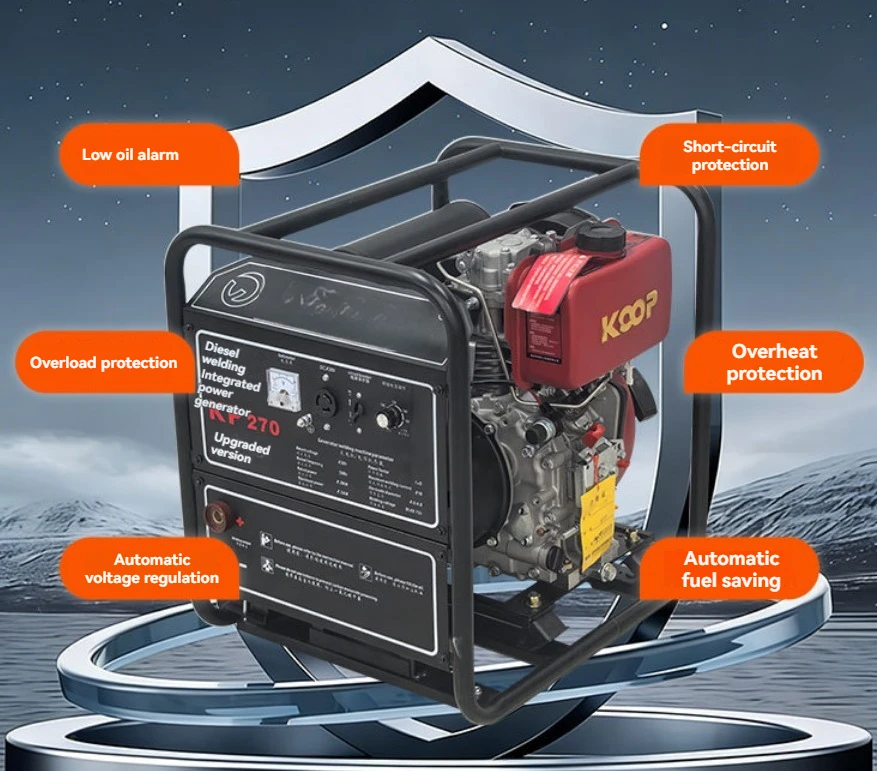 

Diesel frequency conversion power generation welding integrated machine, small 2kw construction site dual-use machine