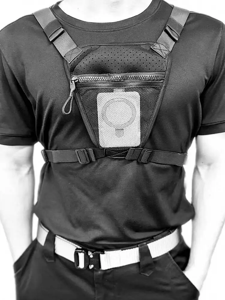 Street Trendy Functional Chest Bag 2nd Gen Tactical Cargo Cycling Pack Ins Motorcycle Vest Bag Stylish Chest Pouch