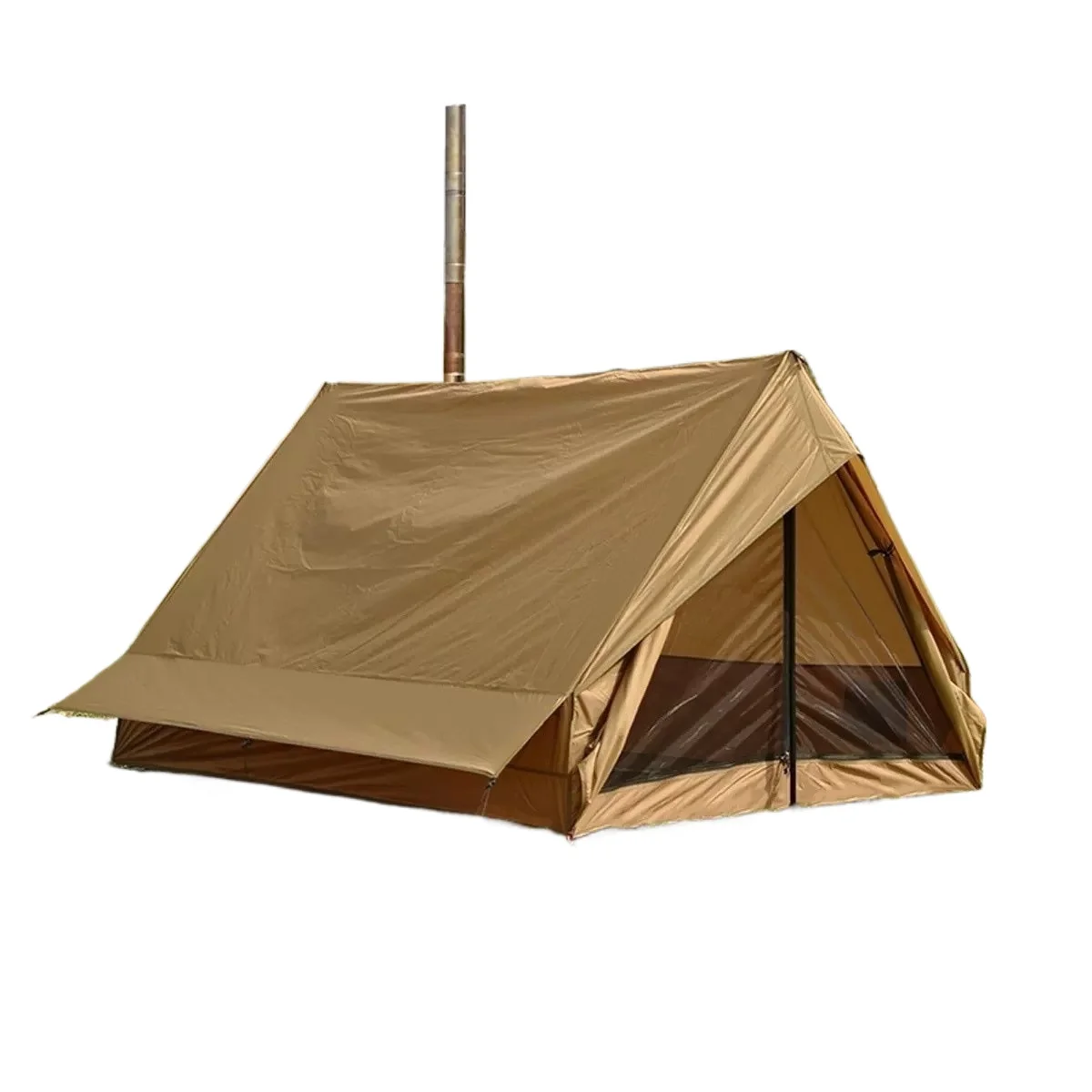 Lightweight Double Person Beach Camping Tent Hut with Chimney Opening for Outdoor Camping Rainproof for Portable Backpacking