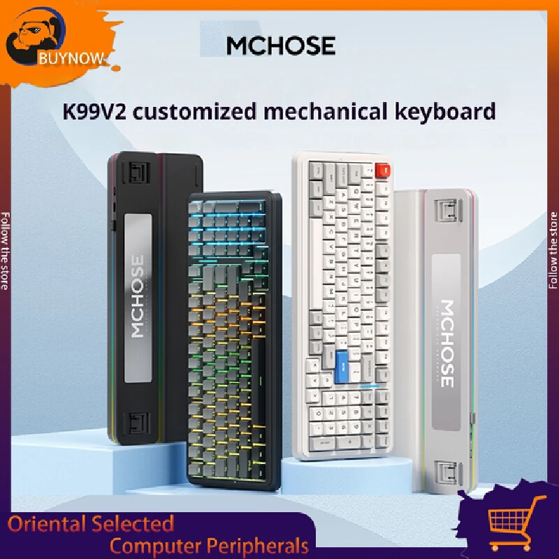 MCHOSE K99 Mechanical Keyboard V2 Customizable RGB Wireless Bluetooth Triple-Mode E-sports Gaming Dedicated Side-Engraved