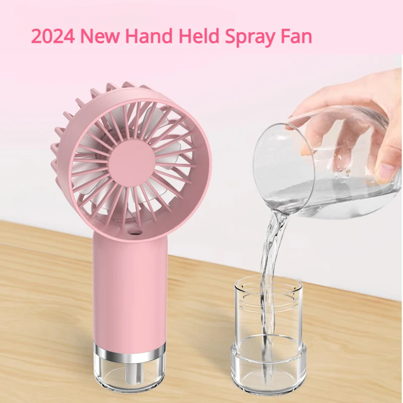 Hand Held spray de umidificação portátil, ventilador de pescoço pendurado, mini ventilador dobrável ao ar livre, presentes de verão, novo, 2022