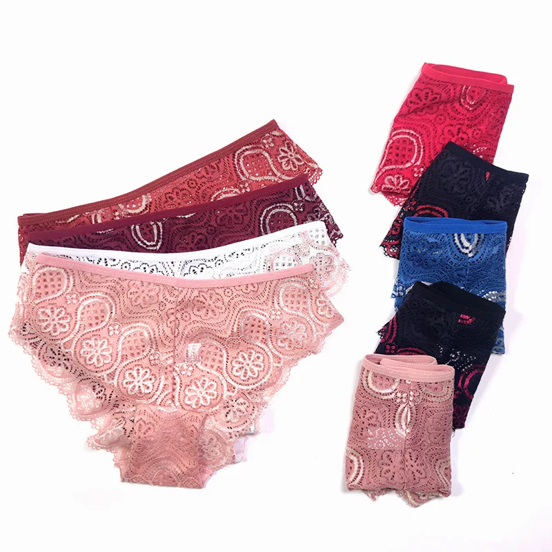 Woman Lace Panty Sexy Weave Panties for Women Floral Briefs Female Underwear Printed Underpants Fashion Sexy Lingerie NK2135