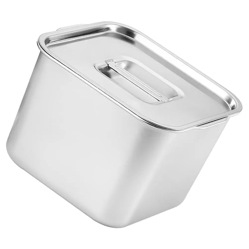 

Stainless Steel Condiment Container Kitchen Seasoning Jar Large Capacity Spice Box For Salt Sugar Coffee Beans Square Storage