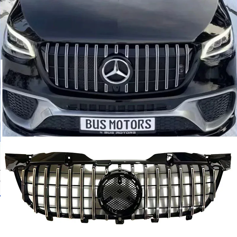 

For Mercedes Benz W906 Sprinter Grille Chrome GT Style 2009 2010 2012 ABS Front Bumper Racing grills Grill Car Accessories