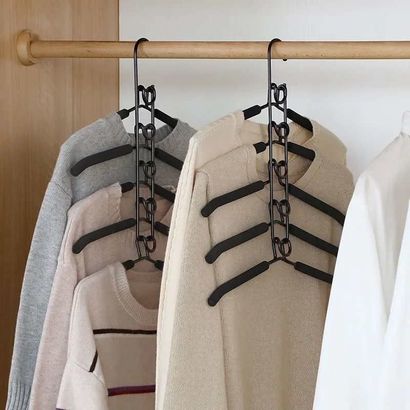 5-in-1 rutschfeste Kleiderbügel, platzsparend, mehrlagiger Kleiderständer für den Kleiderschrank, Blusenbügel, Aufbewahrungsorganisator für den Schrank