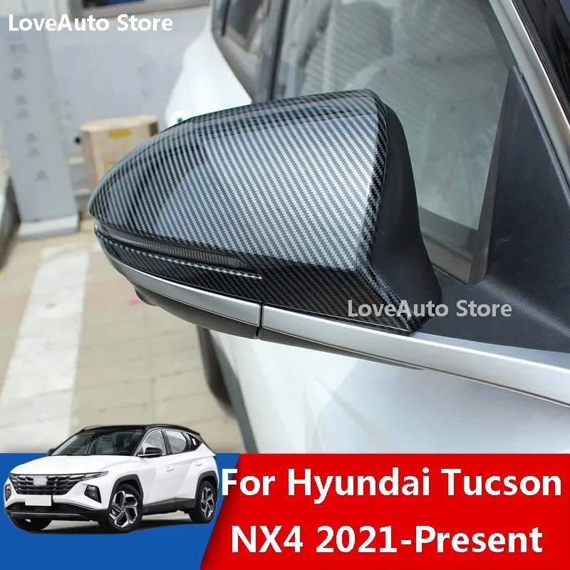 

For Hyundai Tucson NX4 2021 2022 2023 Car Side Mirror Caps Cover Car Rear View Rearview Side Glass Mirror Cover Trim Frame