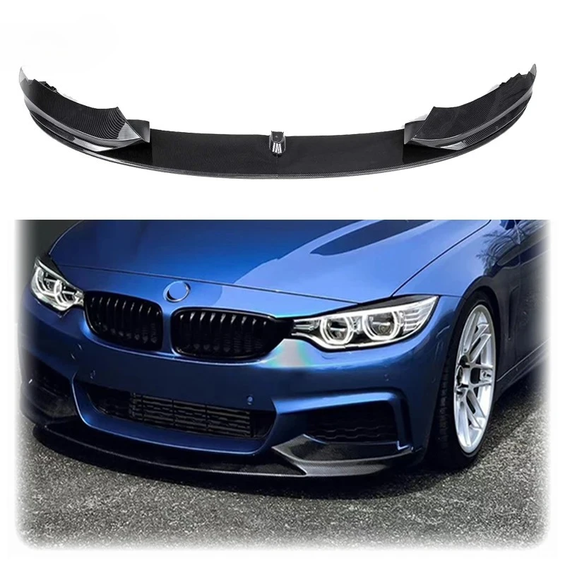

For BMW 4 Series F32 F33 F36 420i 430i 420d M440i 2014-2020 4Pcs Front Bumper Lip ABS Glossy Black Or Carbon Fiber Look Spoiler