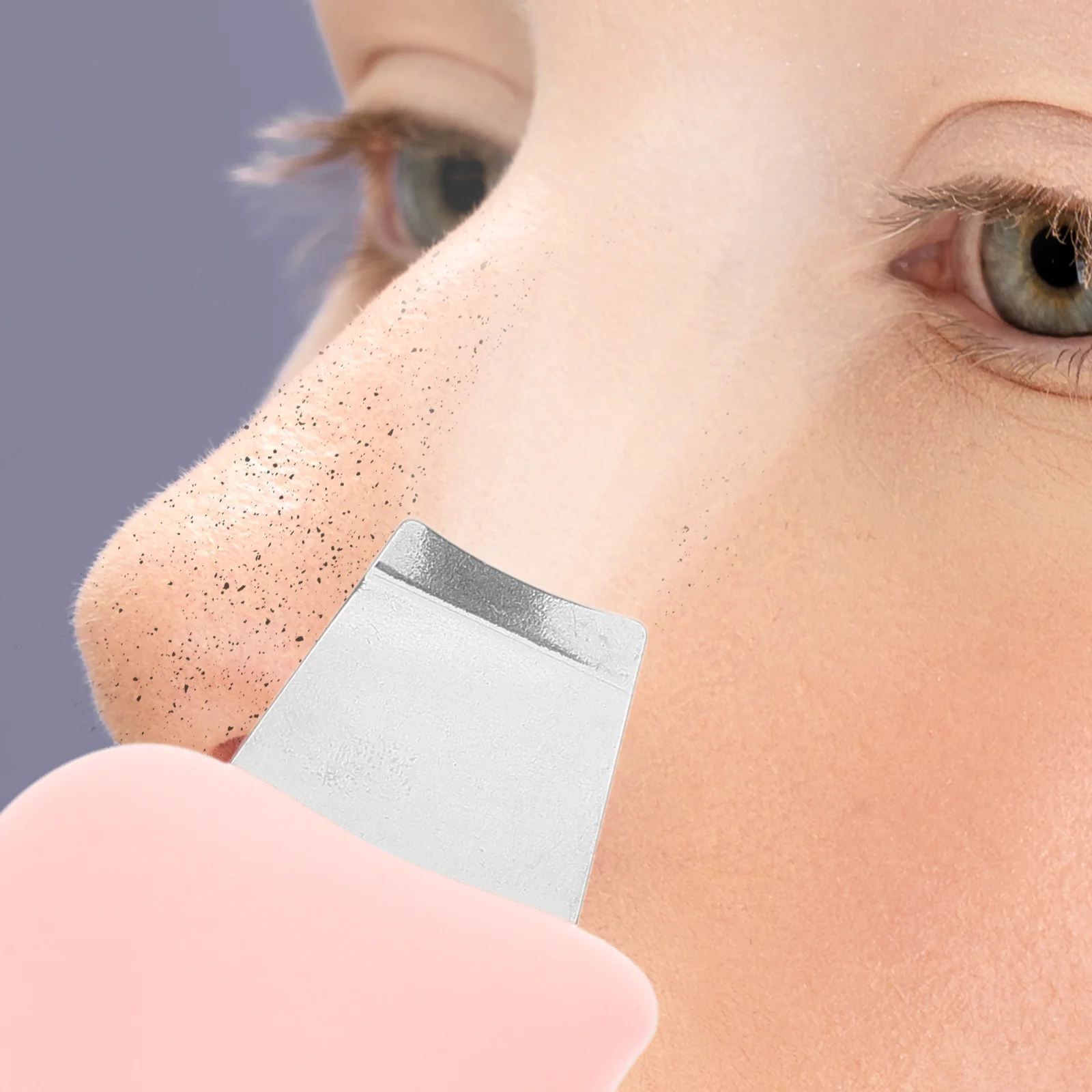 

Pink Mini Facial Spatula for Blackhead Removal Portable Sebum Cleaner Skin Tool Face Cleansing Scrubber Beauty Device Stainless