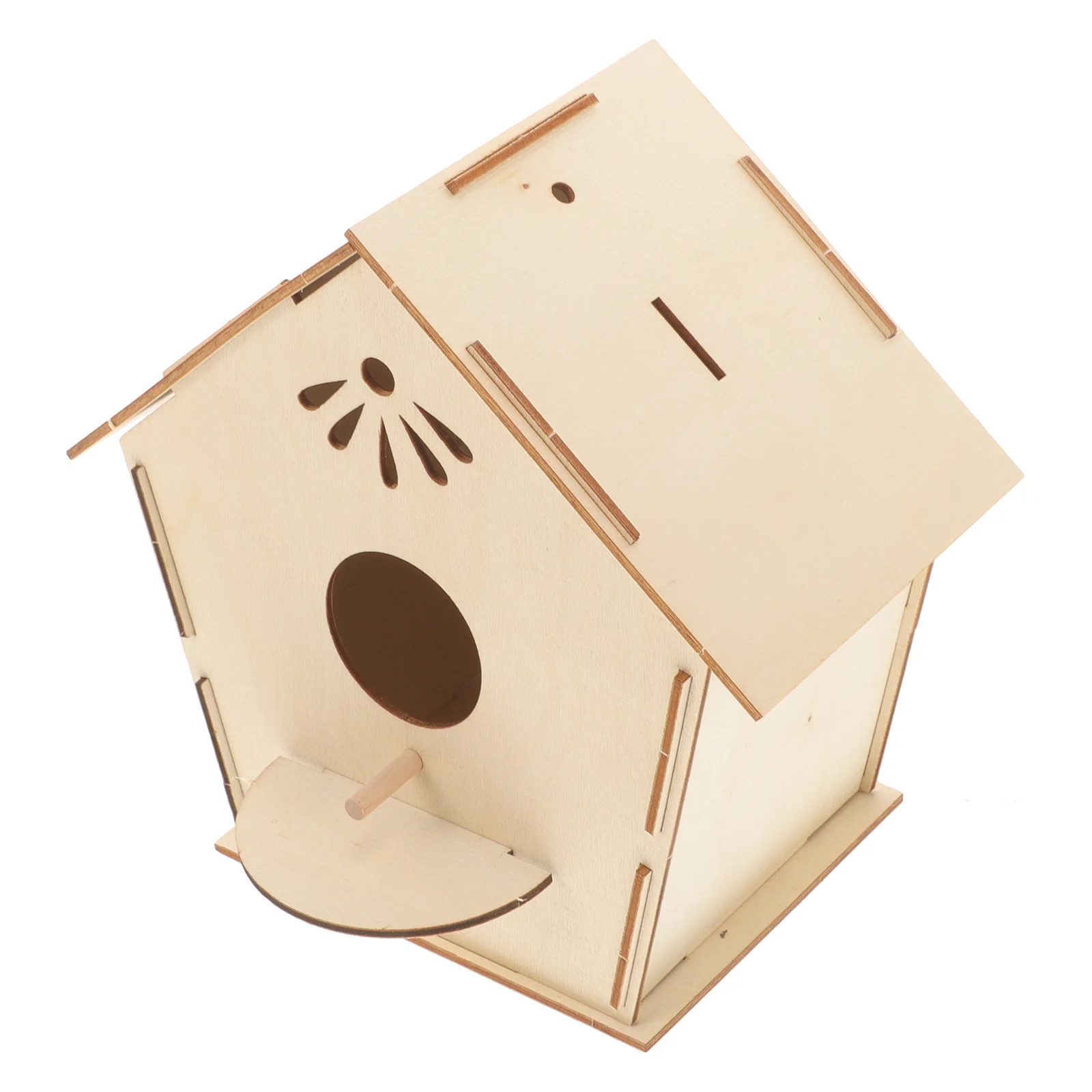 Casa de pássaro de madeira artesanato kit diy pintura construir criativo artesanal decorativo crianças ninho pássaro diy madeira graffiti brinquedo