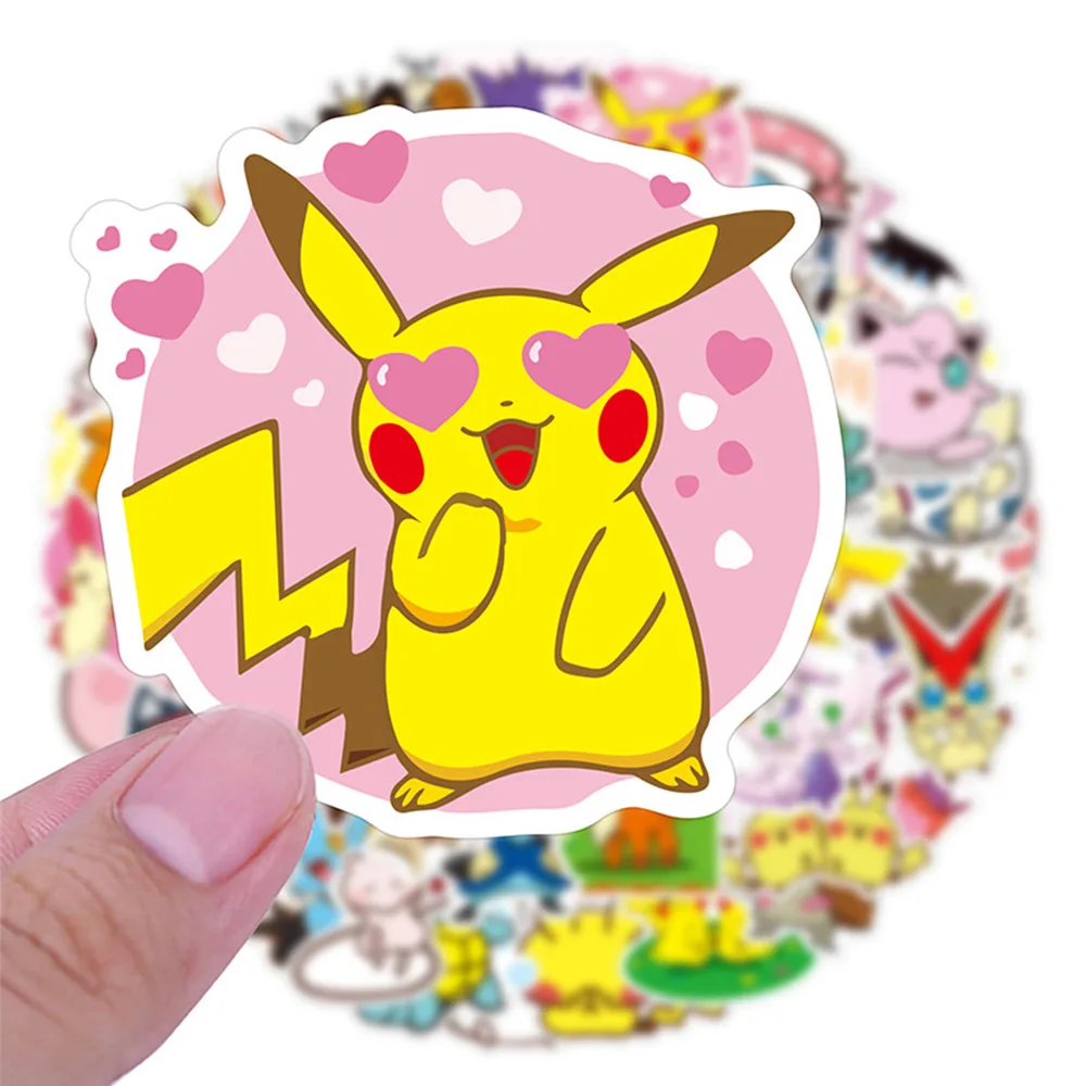 10/30/50 szt. Naklejki na Pokemon Anime Cute Cartoon Kawaii Pikachu Graffiti dla dzieci naklejki Kawaii klasyczne wodoodporna naklejka Manga