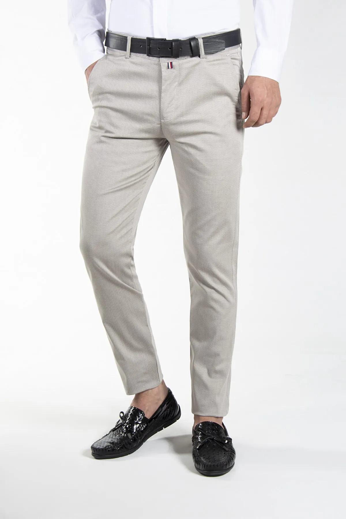 

Male Beige Slim Fit Petekli Italian Cut Linen Pants 21K-2200420-7