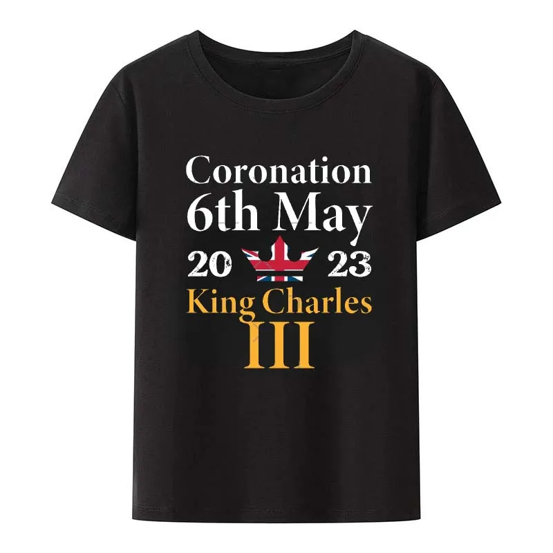 King Charles III T Shirt King Charles Short Sleeve Coronation Celebration T-Shirt Clothes Gift For Men Women British Royal tops