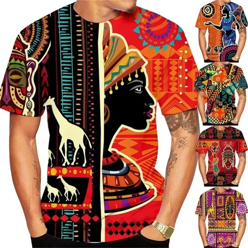 

Men Plus Size Short-sleeved Round Neck Men's Tee Tops Streetwear Ropa Hombre Summer Hot Sale 3D Print Africa Dashiki T Shirt