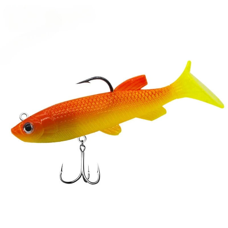 

12g 8cm T Tail Weighted Soft Fish Lure Lead Head Bionic Swimbait Lifelike Artificial Freshwater Saltwater Bass Fishing Bait