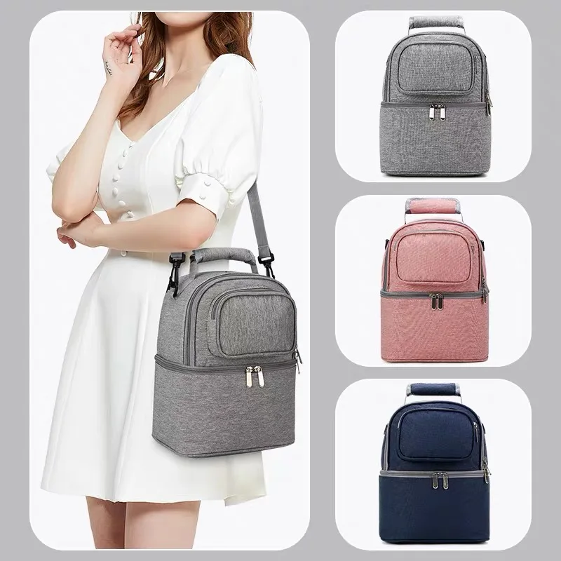 Large Capacity Food Lunch Bag Insulated Backpack Lunch Box Bags Fresh Cooler Breast Milk Fresh-keeping Hot Picnic School Handbag