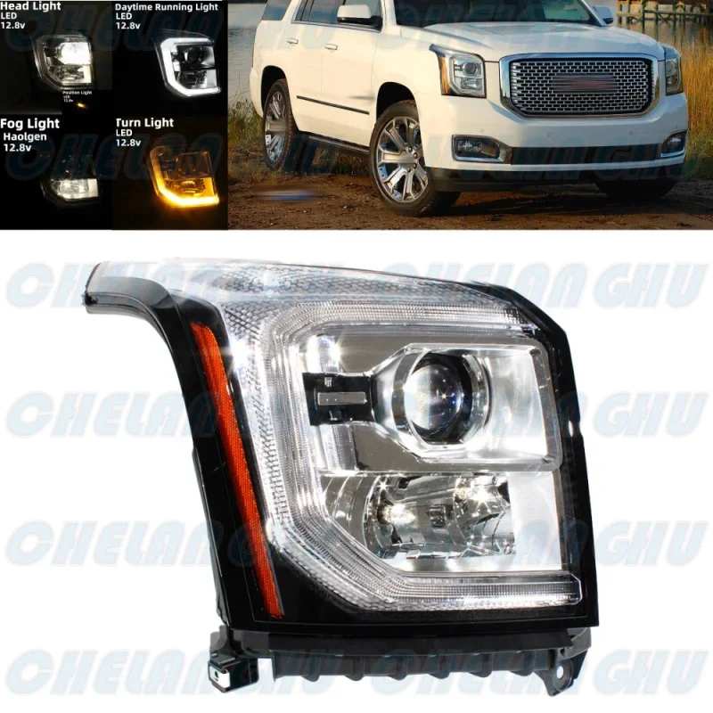 LED HeadLight For GMC Yukon 2015 2016 2017 2018 2019 2020 Right Side Front HeadLamp DRL fog light car accessories