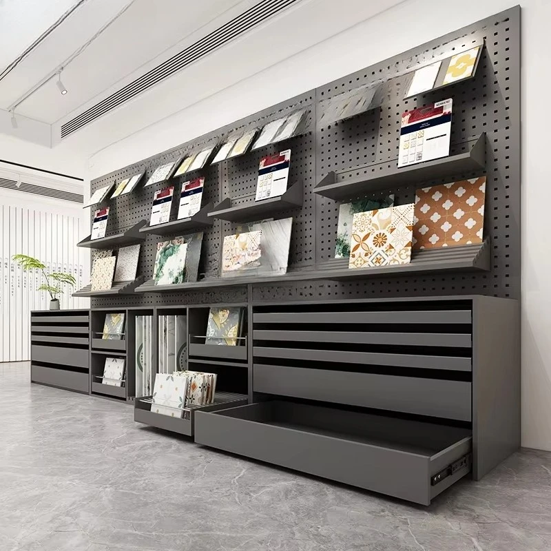 

&c Boya Drawer Perforated Backboard Combination Cabinet Ceramic Tile Wood Flooring Drawer Combination Display Cabinet