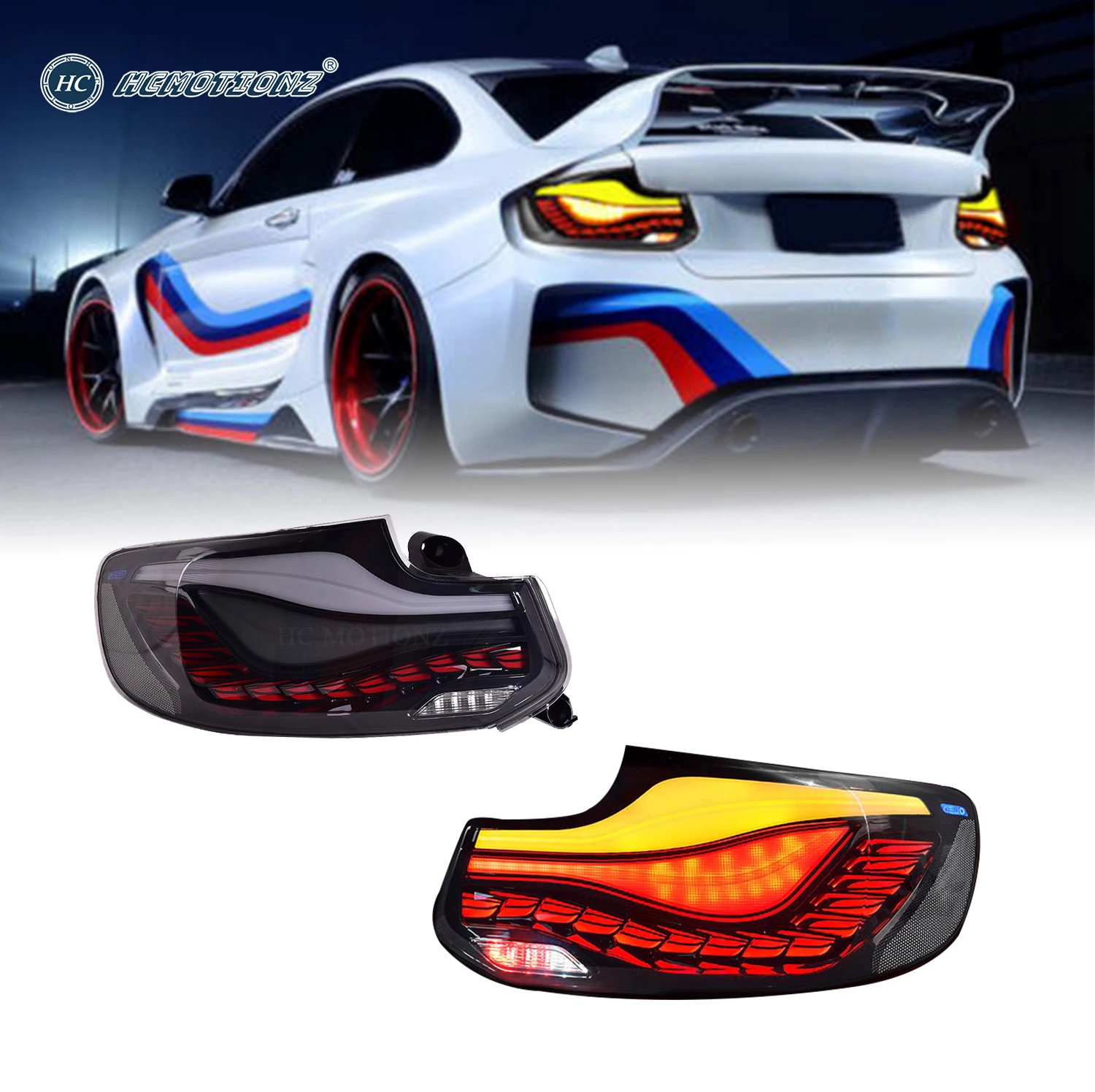 HCMOTIONZ-luces traseras LED para coche, lámparas traseras DRL para BMW M2, serie 2, F22, F23, F87, 218, 220i, 230, 2014-2022