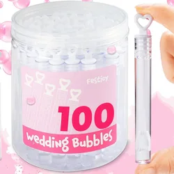 100/10pcs Clear Love Heart Wand Tube Empty Bubbles Soap Bottles with Heart Handle Wedding Gifts for Guests Party Decor Kids Toys