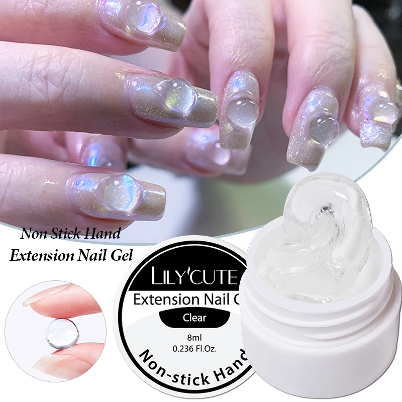 LILYCUTE 8ml Antiaderente Mão Extensão Sólida Unha Gel Polonês Semi Permanente UV Gel Escultura Flor Acrílico Unhas Arte Ferramenta de Manicure