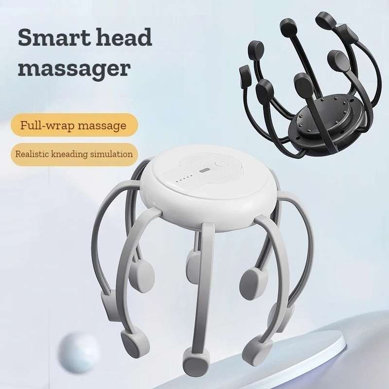 Octopus Head Massager Machine Bionic Wireless Vibration Full-wrap Automatic Head Massager Professional Portable Massagers