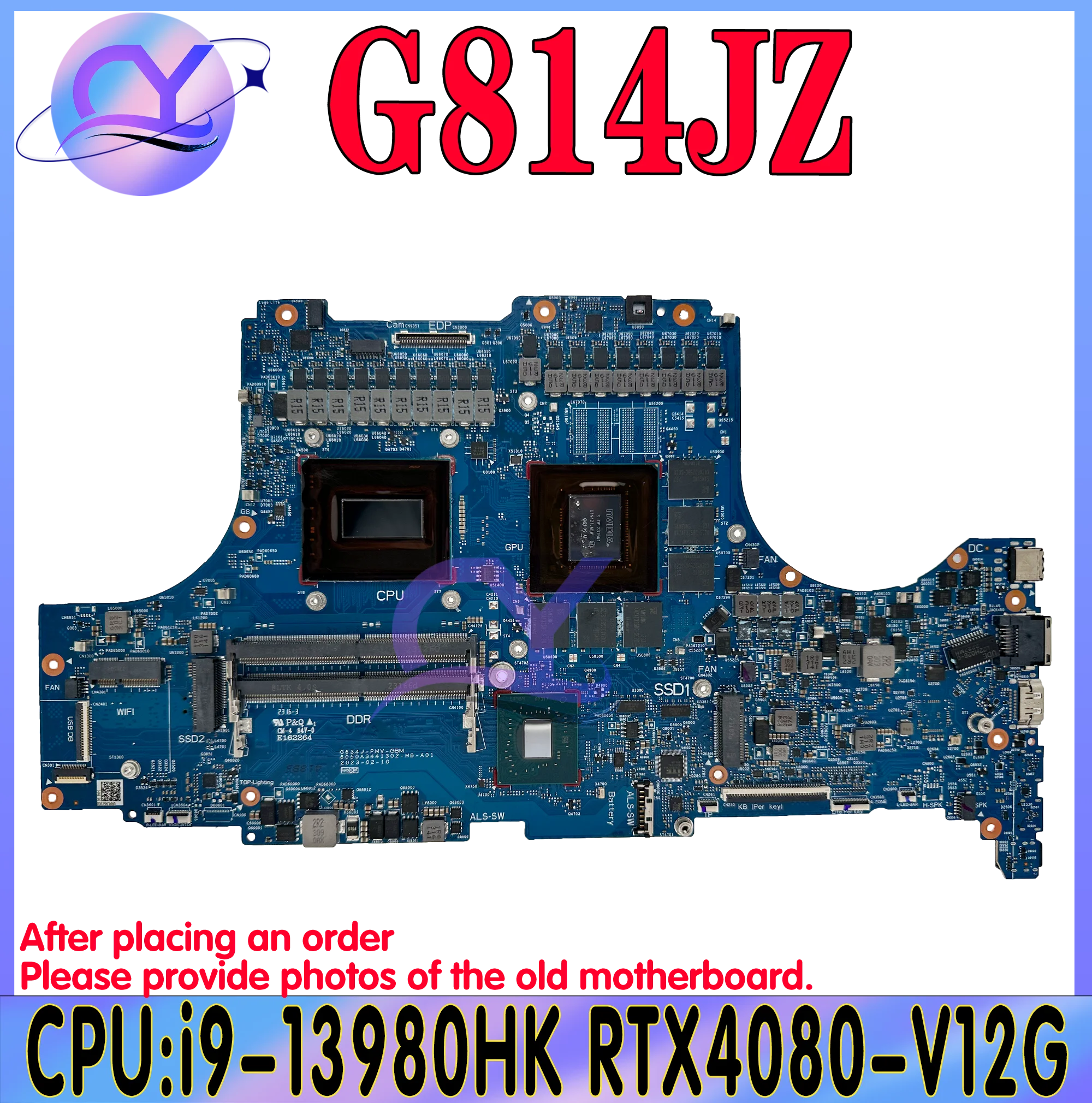 KEFU G814J Mainboard For ASUS ROG Strix G18 G814JZ G634J Laptop Motherboard i9-13980HX RTX4080-V12G