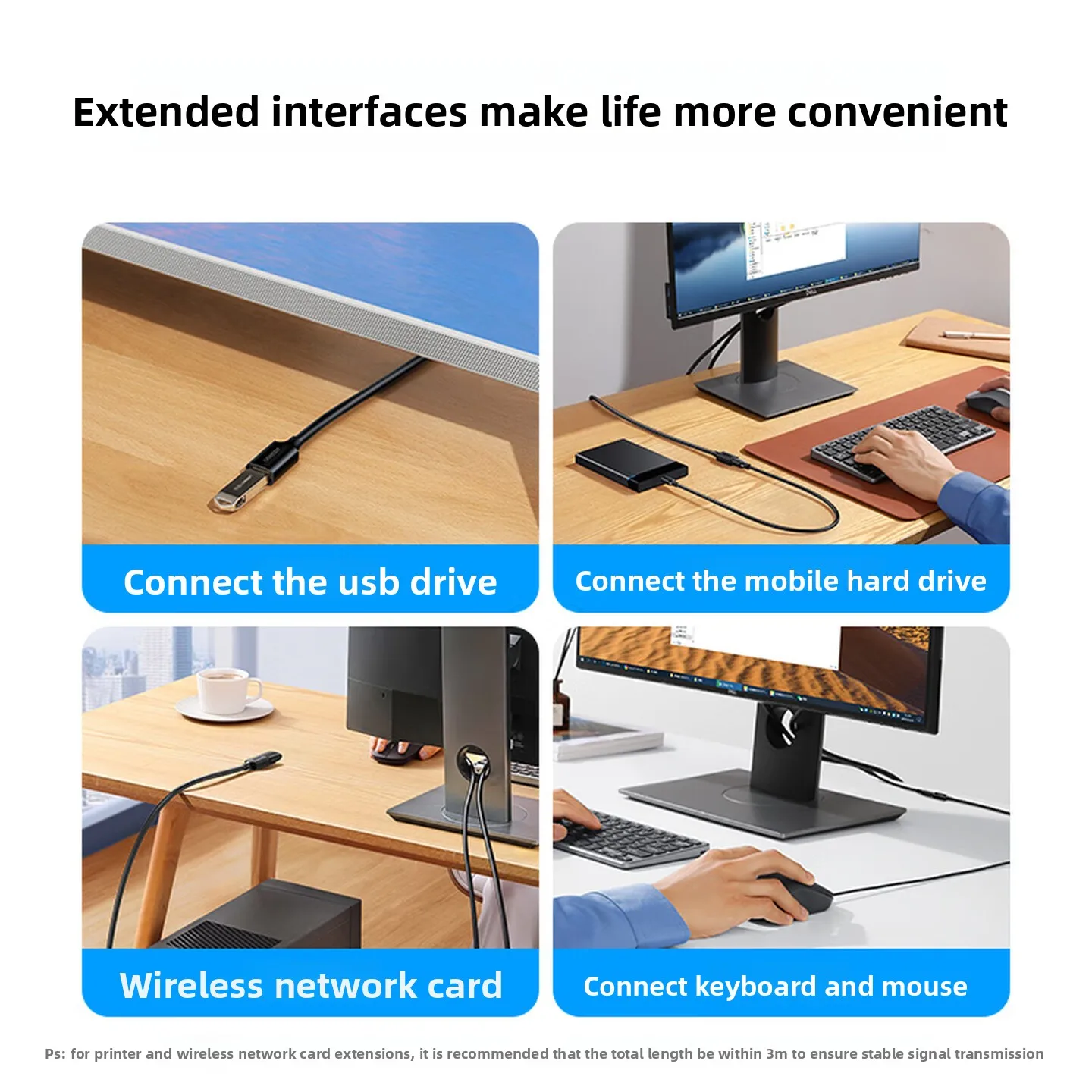 UGREEN Kabel przedłużający USB 3.0 A męski na żeński, przesyłanie danych 5 Gbps, do telefonu komórkowego, laptopa, komputera, kamery IP, dysku twardego, PC, TV Box, samochodu, 5 m — zdjęcie produktu 4
