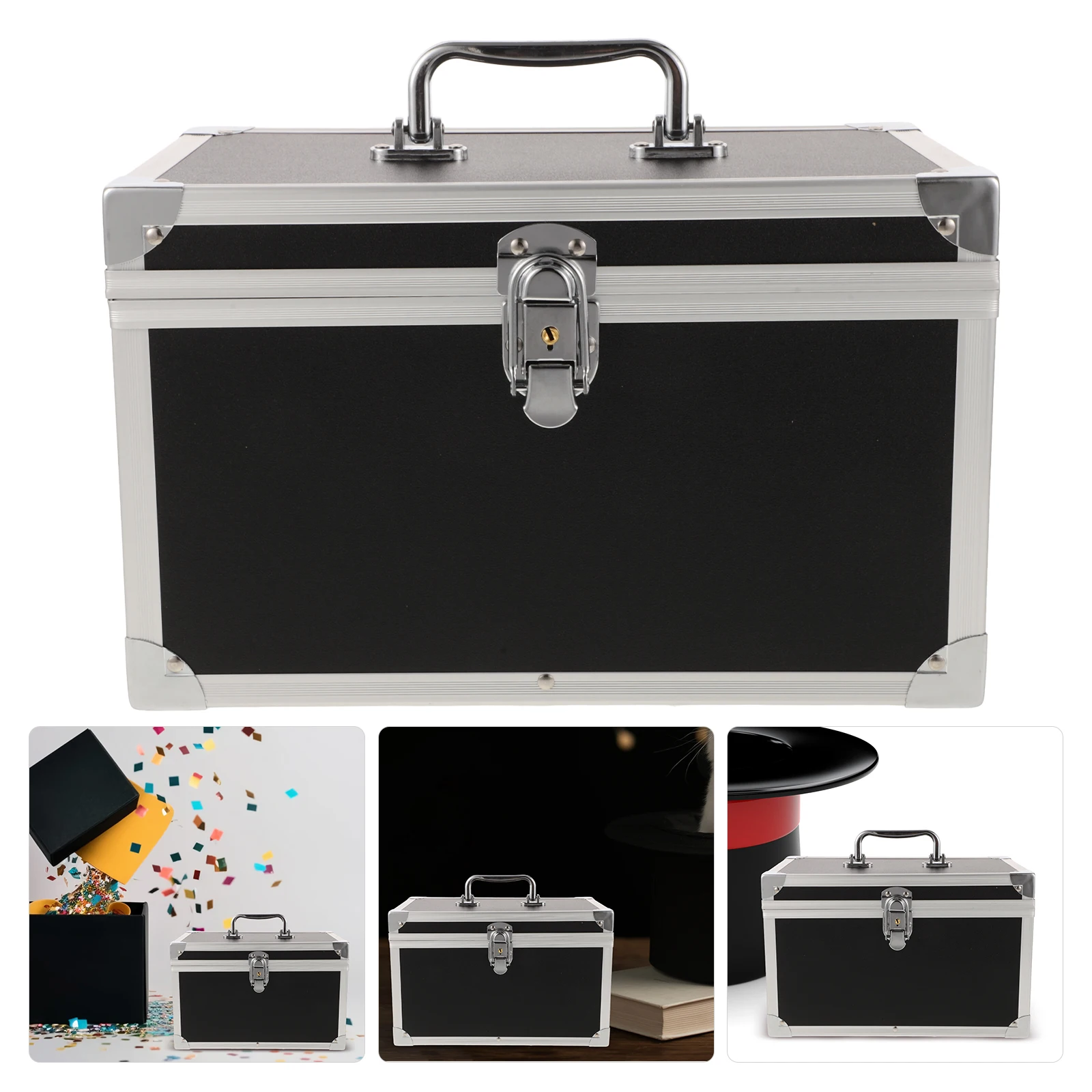 

Multifunctional Portable Storage Box Handheld Carrying Case Small Tool Organizer Magician Accessory Box Aluminum Alloy Toolbox