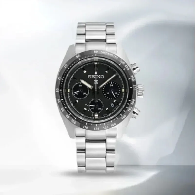 ساعة Seiko الأصلية سلسلة الباندا ثلاثة إبرة العين الهاتفي التقويم مقاوم للماء الفولاذ المقاوم للصدأ ساعة رجالية ساعات المعصم الرقمية