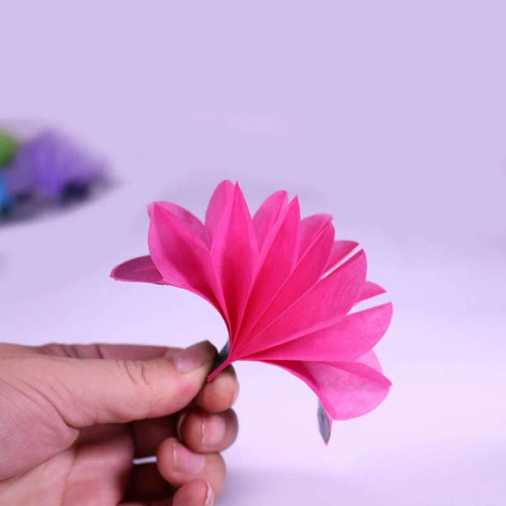 

9 Pcs Paper Flowers Party Pendant Supplies Double Layer Decors Child Props